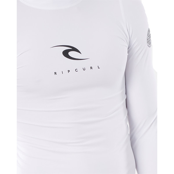 2022 Rip Curl Men Corps Long Sleeve UV Rash Vest WLE3QM White